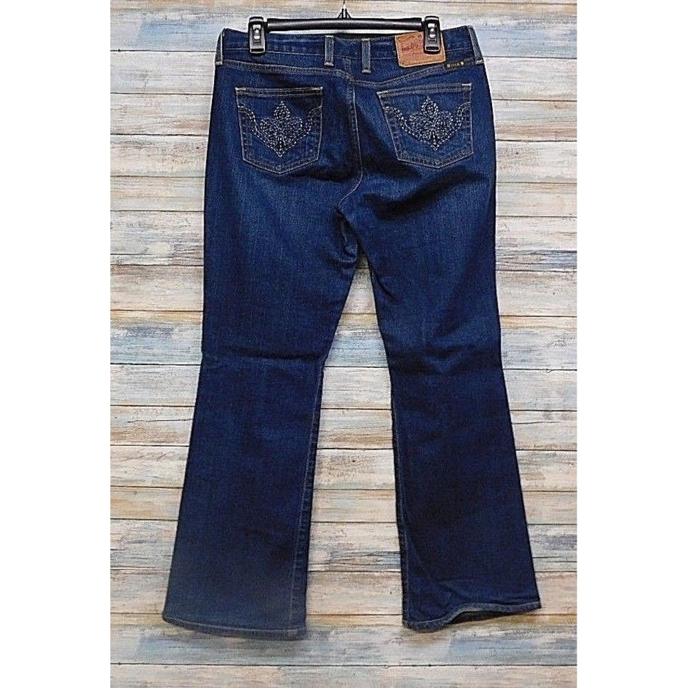 Lucky Brand Womens Bootcut‎ Jeans Dark Wash Embroidered Pockets Size 30